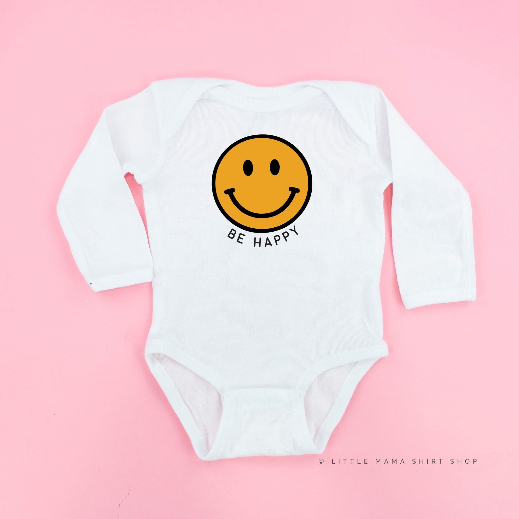 Be Happy - Smiley Face - Long Sleeve Child Shirt Little Mama Shirt Shop