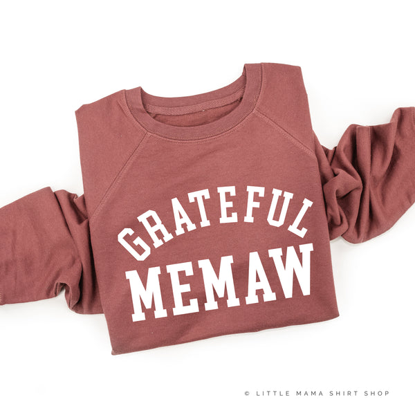 Grateful Memaw - (Varsity) - Lightweight Pullover Sweater