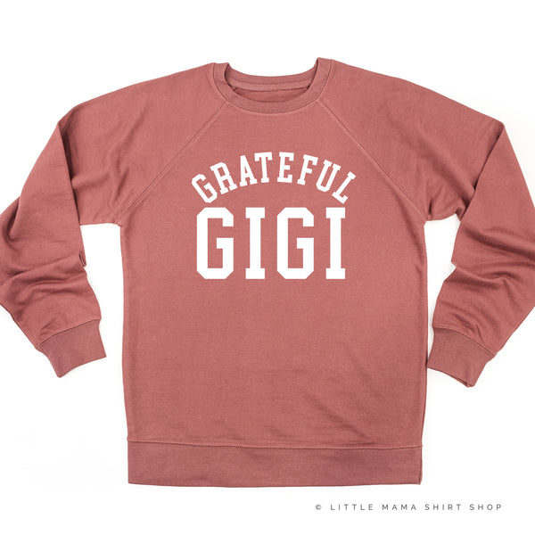 Grateful Gigi - (Varsity) - Lightweight Pullover Sweater