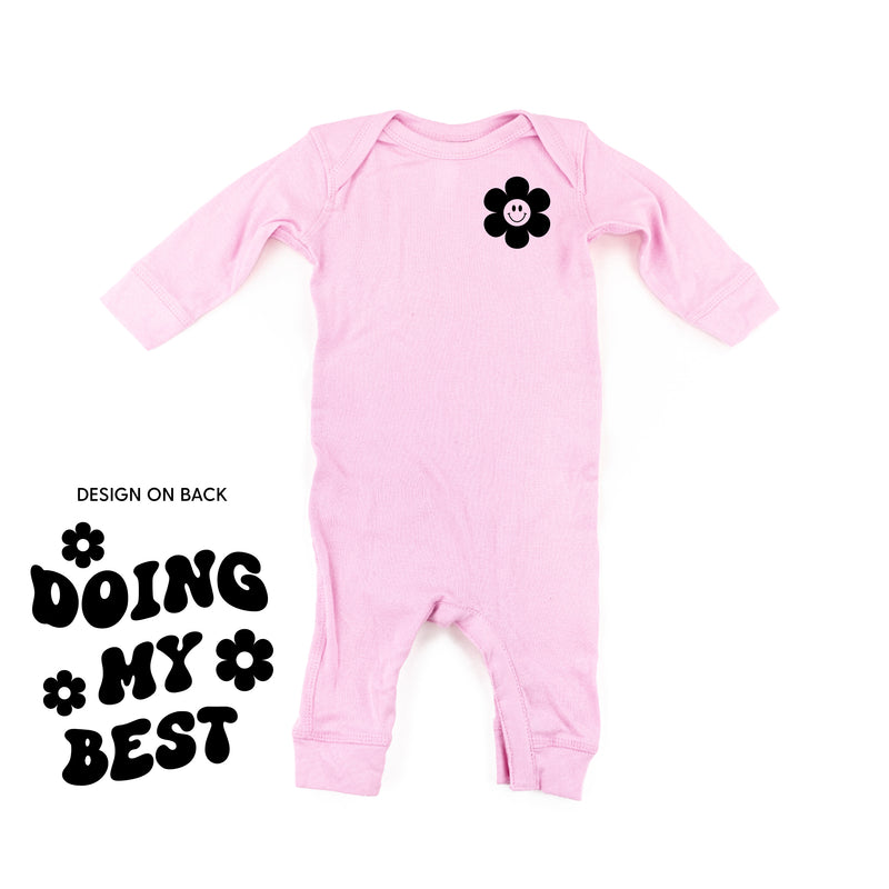 DOING MY BEST (w/ Simple Flower Smiley) - One Piece Baby Sleeper