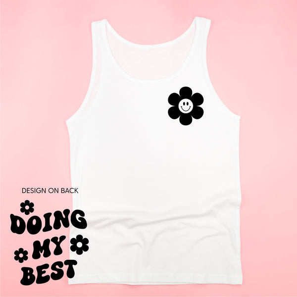 DOING MY BEST (w/ Simple Flower Smiley) - Unisex Jersey Tank