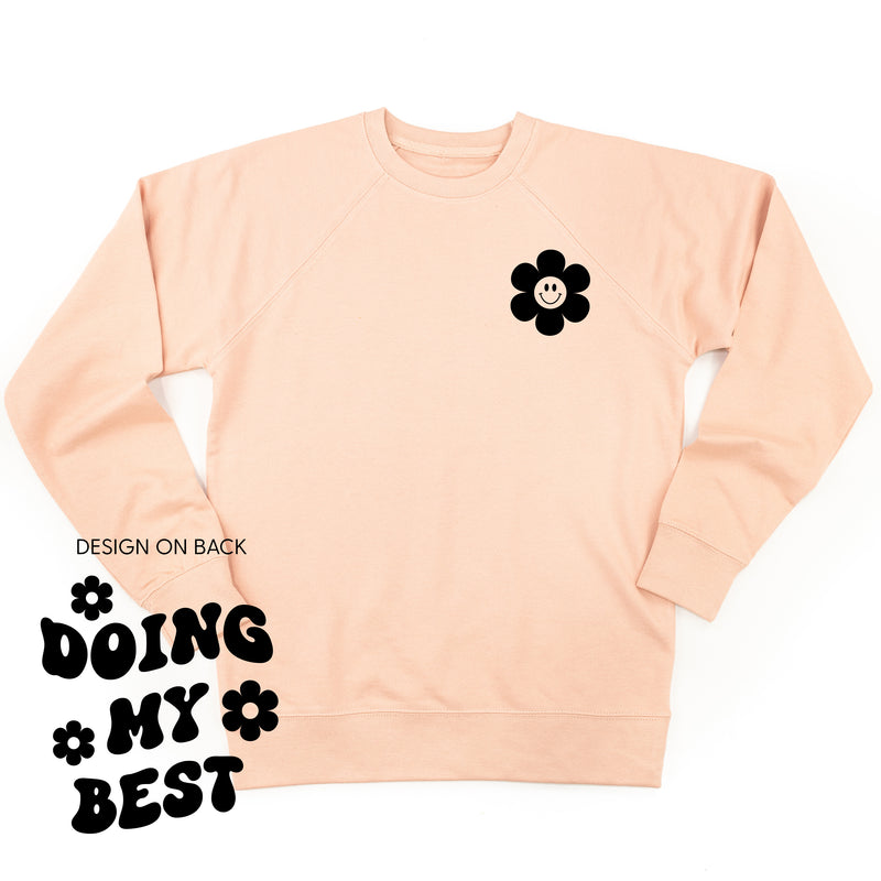 DOING MY BEST (w/ Simple Flower Smiley) - Lightweight Pullover Sweater