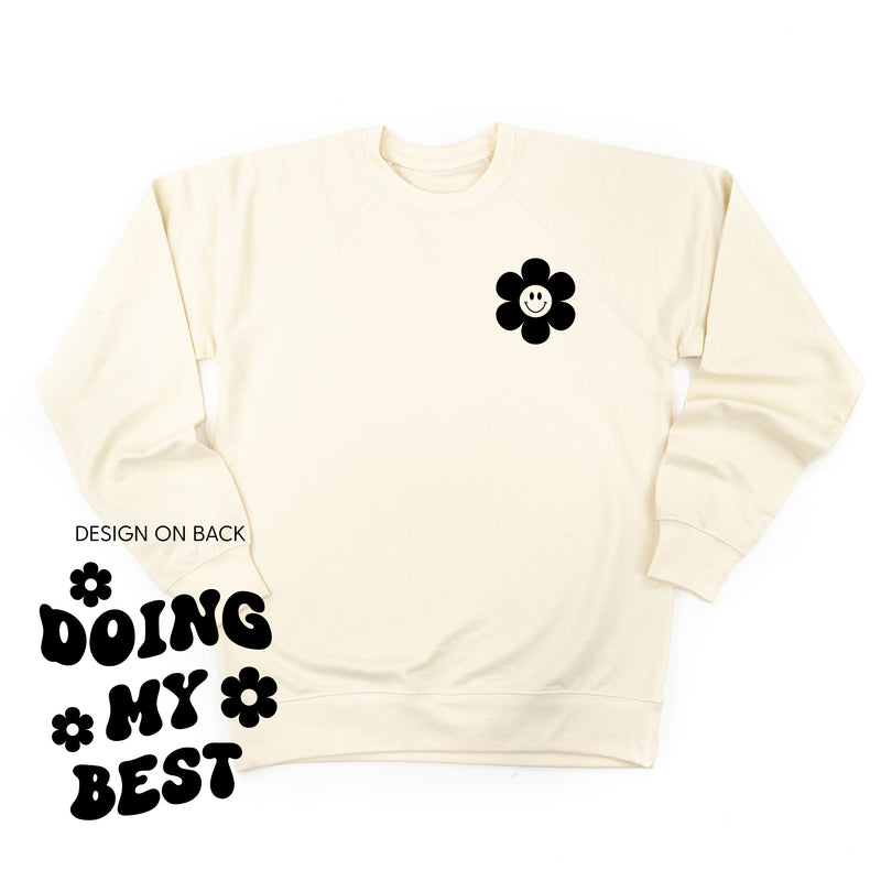 DOING MY BEST (w/ Simple Flower Smiley) - Lightweight Pullover Sweater