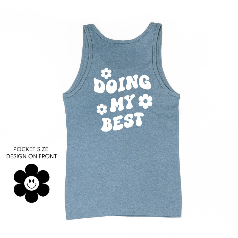 DOING MY BEST (w/ Simple Flower Smiley) - Unisex Jersey Tank