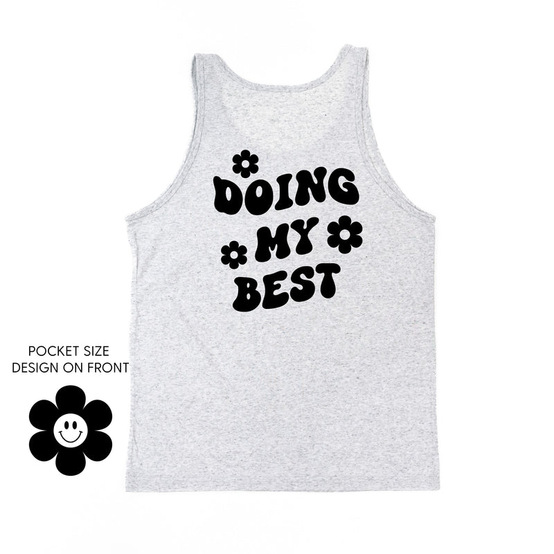 DOING MY BEST (w/ Simple Flower Smiley) - Unisex Jersey Tank