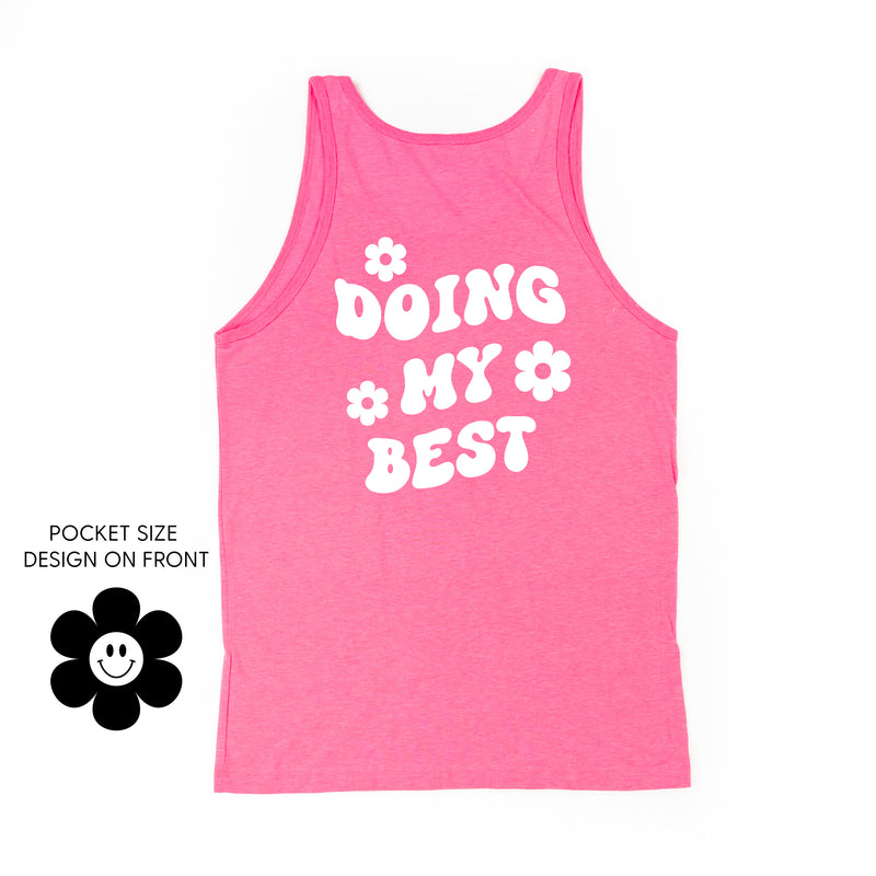 DOING MY BEST (w/ Simple Flower Smiley) - Unisex Jersey Tank