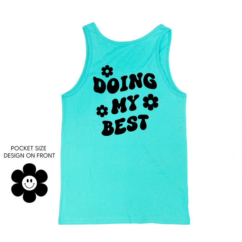 DOING MY BEST (w/ Simple Flower Smiley) - Unisex Jersey Tank