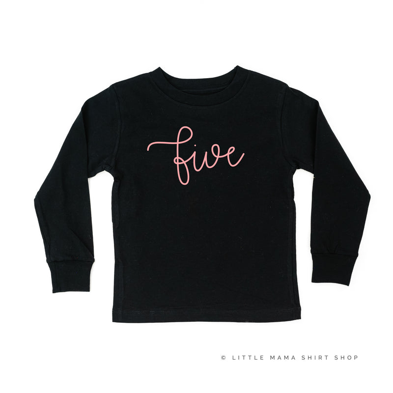 BIRTHDAY NUMBER - NEW CURSIVE - Long Sleeve Child Shirt