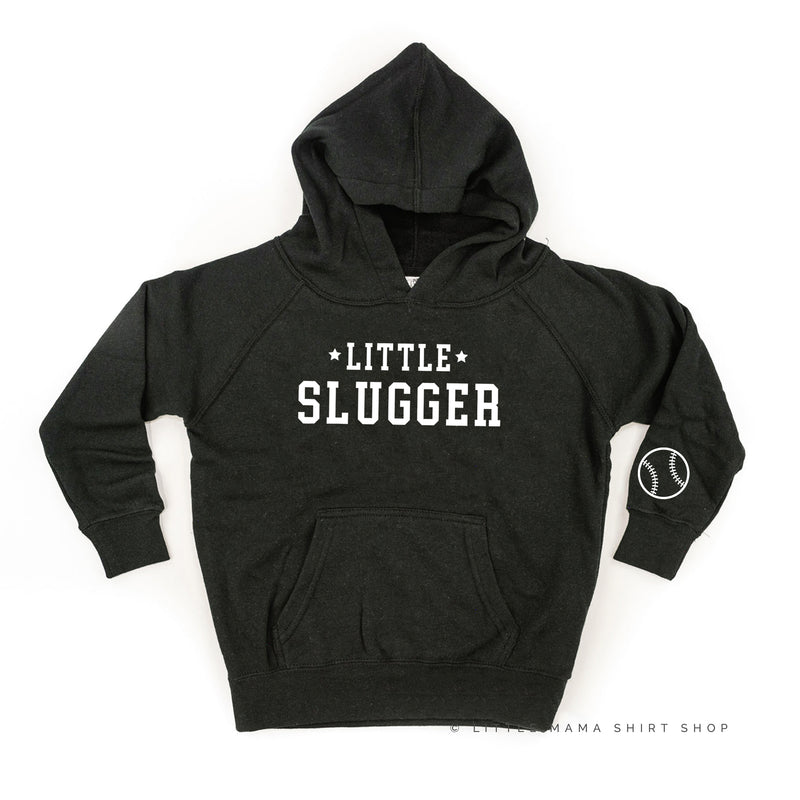 Little Slugger - Baseball Detail on Sleeve - CHILD HOODIE