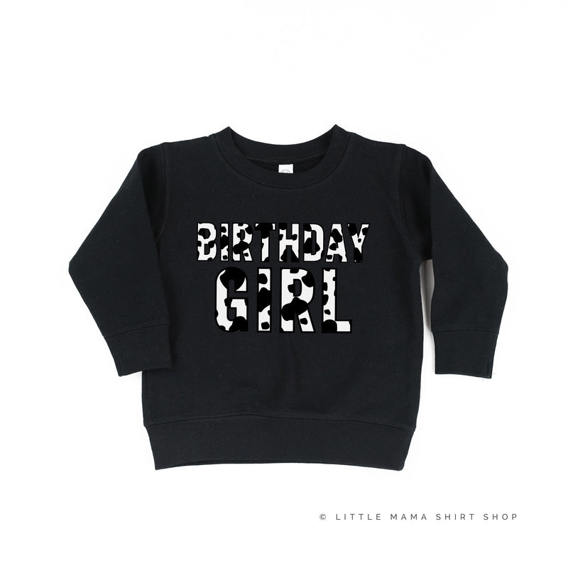 BIRTHDAY GIRL - Cow Print - Child Sweater