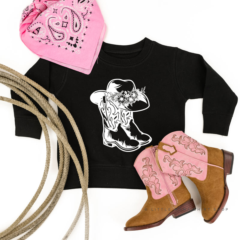 Cowgirl Boots w/ Hat and Flowers - Child Sweater