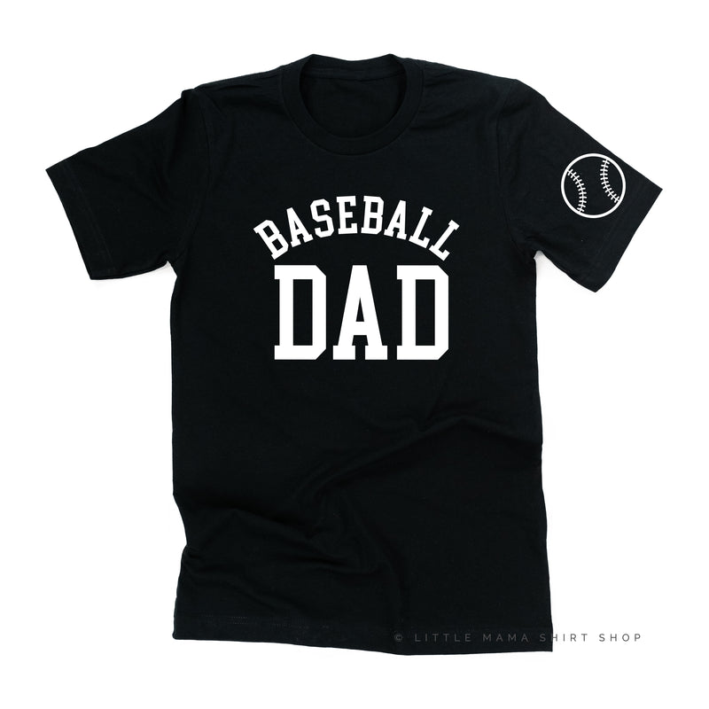 Baseball Dad - Baseball Detail on Sleeve - Unisex Tee