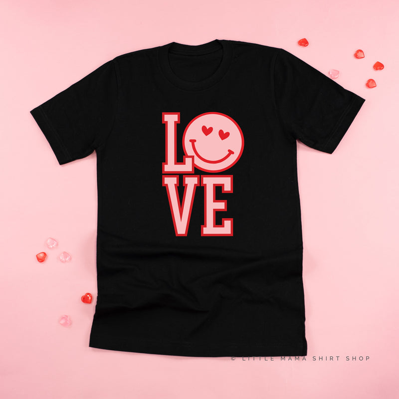 Love (Varsity) With Heart Eyes Smiley - Unisex Tee