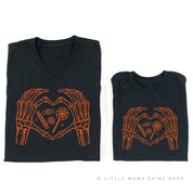 Skeleton Heart Hands - Set of 2 Matching Tees