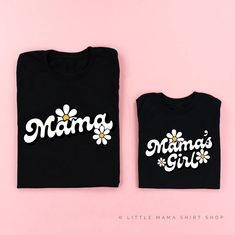 DAISY - MAMA / MAMA'S GIRL - w/ Full Daisies on Back - Set of 2 Matching Shirts