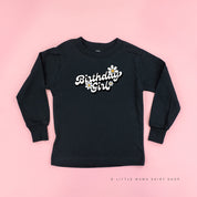 Daisy - Birthday Girl - w/ Full Daisy on Back - Child Long Sleeve Tee Little Mama Shirt Shop