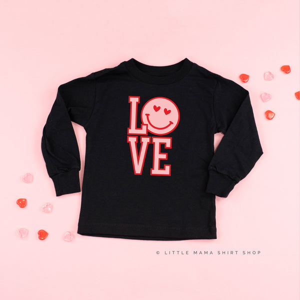 Love (Varsity) With Heart Eyes Smiley - Child LONG SLEEVE Tee