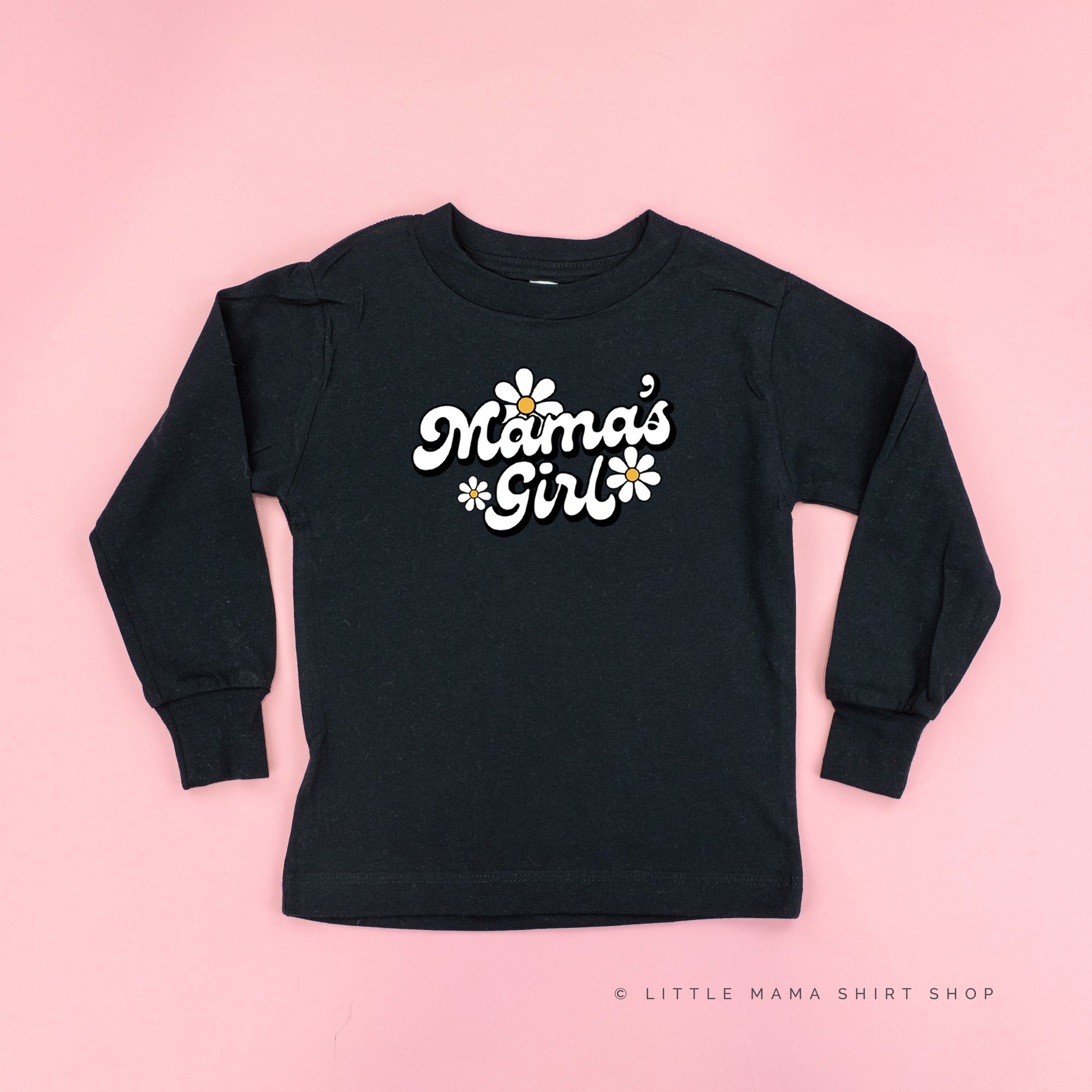 Daisy - Mama's Girl - w/ Full Daisy on Back - Child Long Sleeve Tee Little Mama Shirt Shop