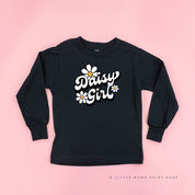 Daisy Girl - w/ Full Daisy on Back - Child Long Sleeve Tee Little Mama Shirt Shop