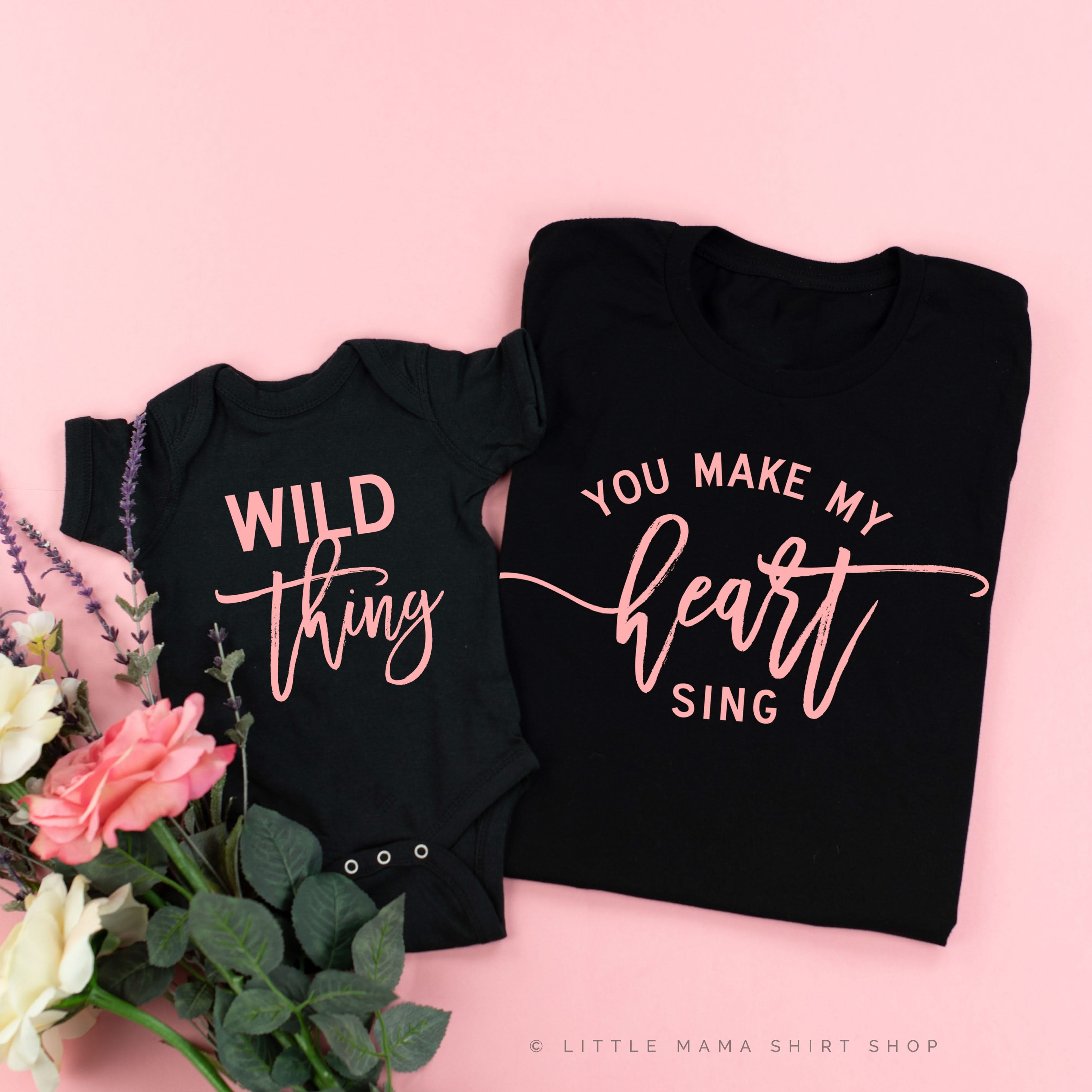  Pink Design | Set of 2 Shirts Little Mama Shirt Shop