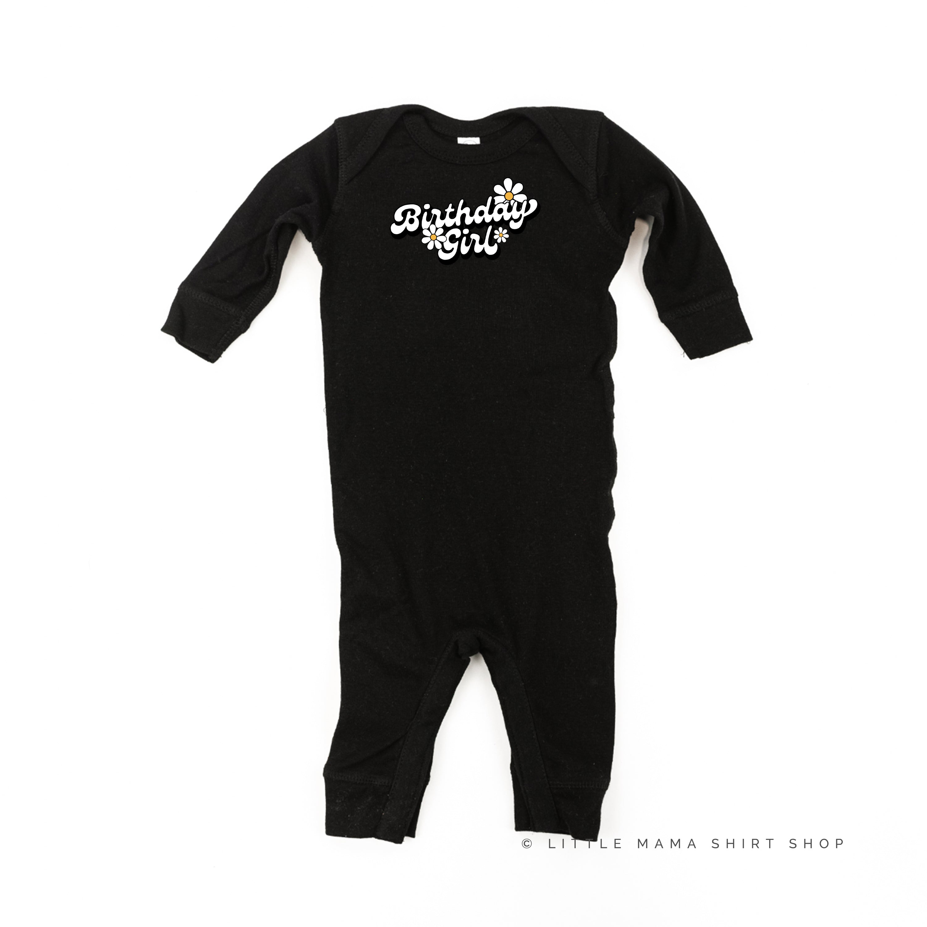 Daisy - Birthday Girl - w/ Full Daisy on Back - Baby Sleeper Little Mama Shirt Shop