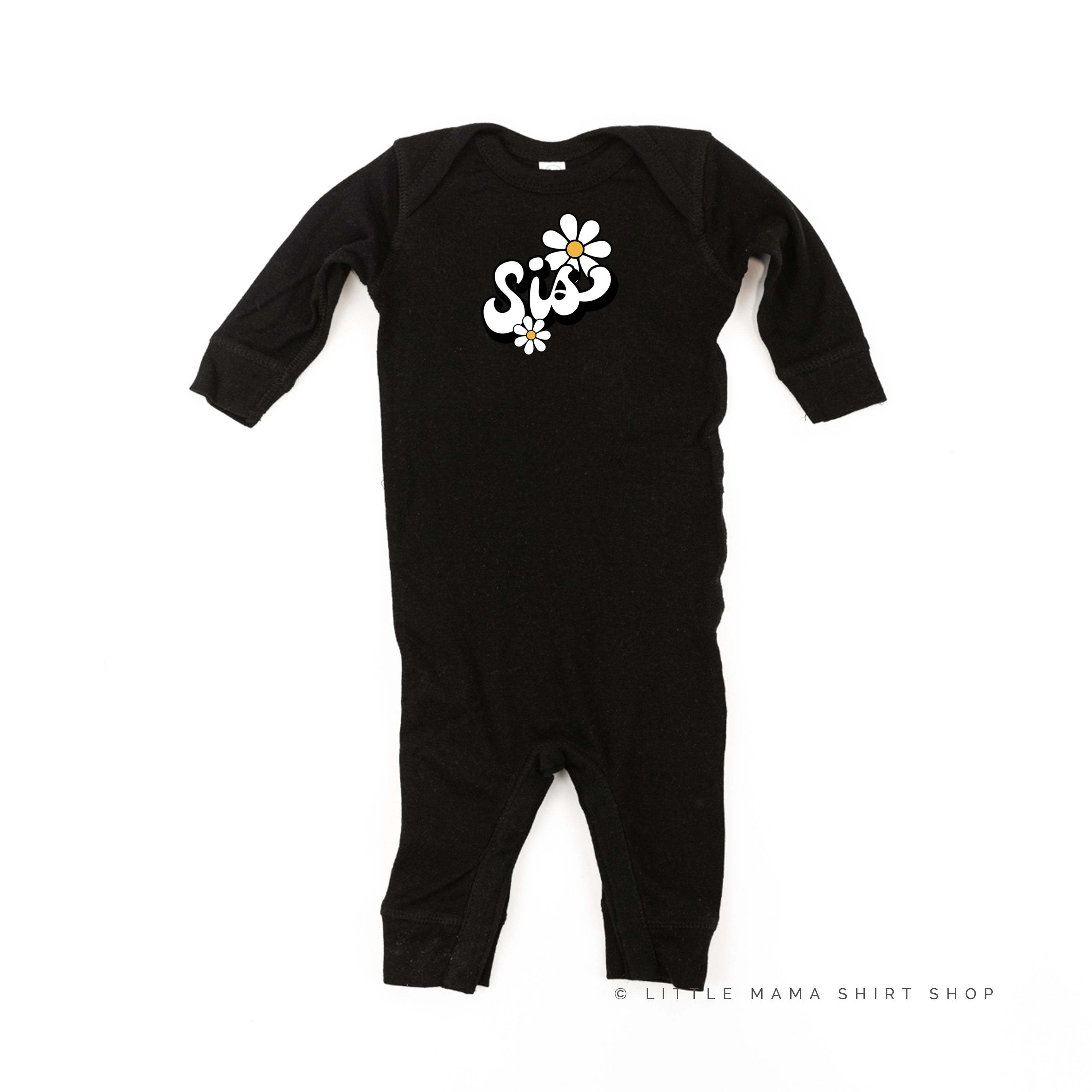 Daisy - Sis - w/ Full Daisy on Back - Baby Sleeper Little Mama Shirt Shop