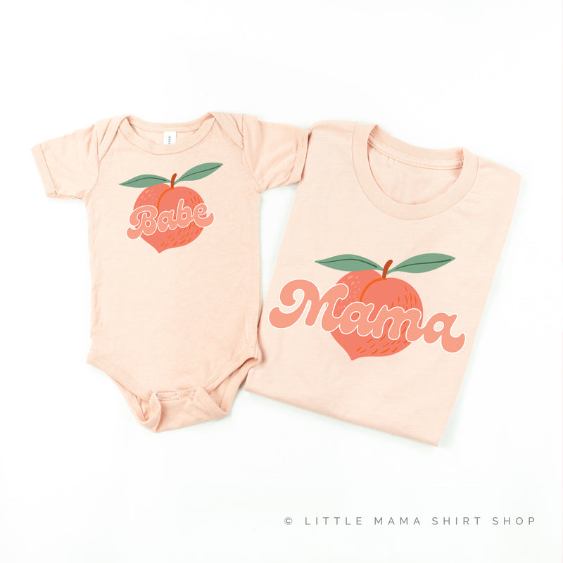 Peach - Mama/Babe - Set of 2 Matching Shirts