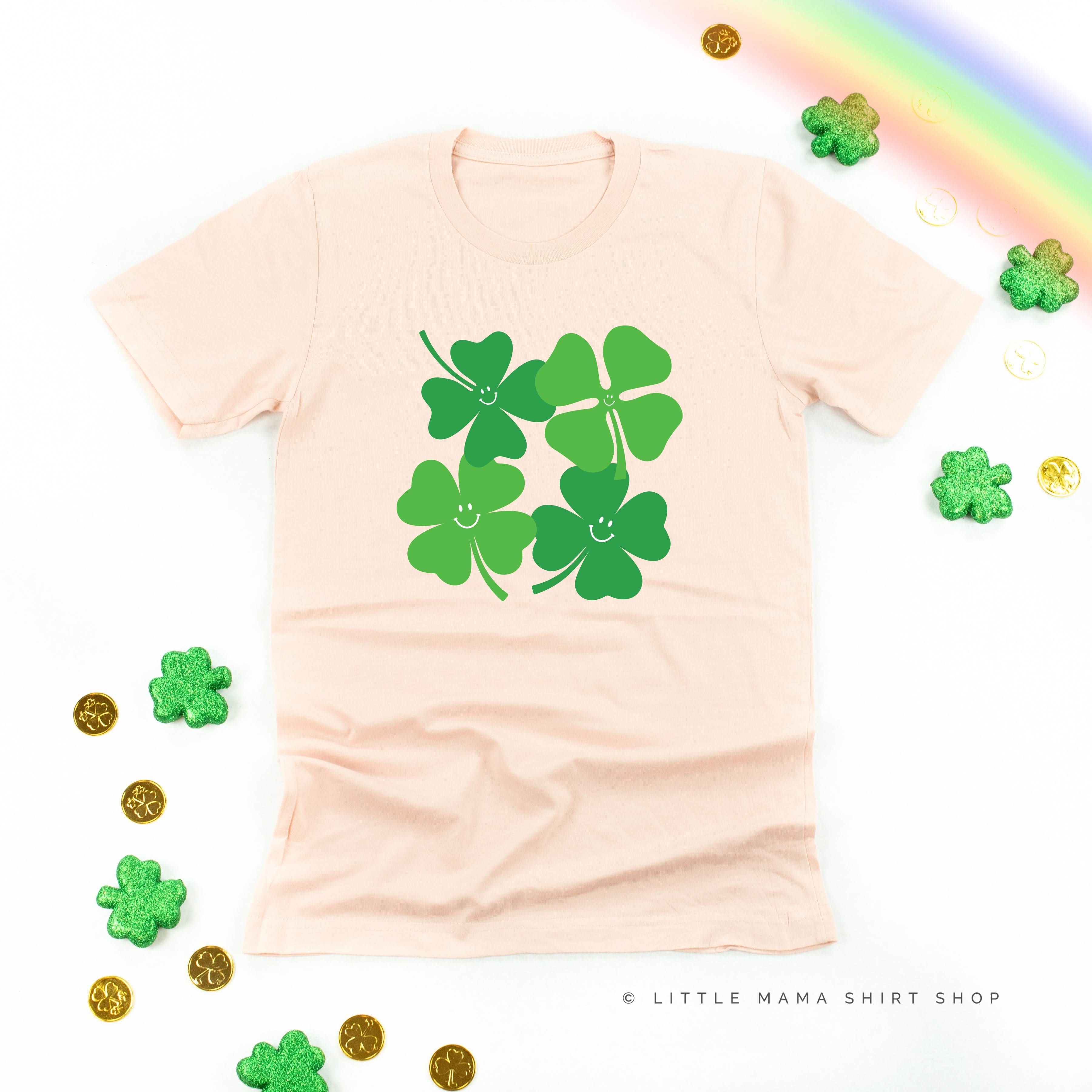 4 Smiley Shamrocks - Unisex Tee Little Mama Shirt Shop