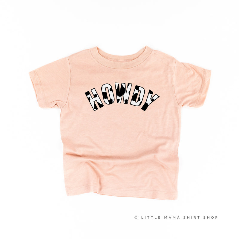 HOWDY - Cow Print - Short Sleeve Child Shirt