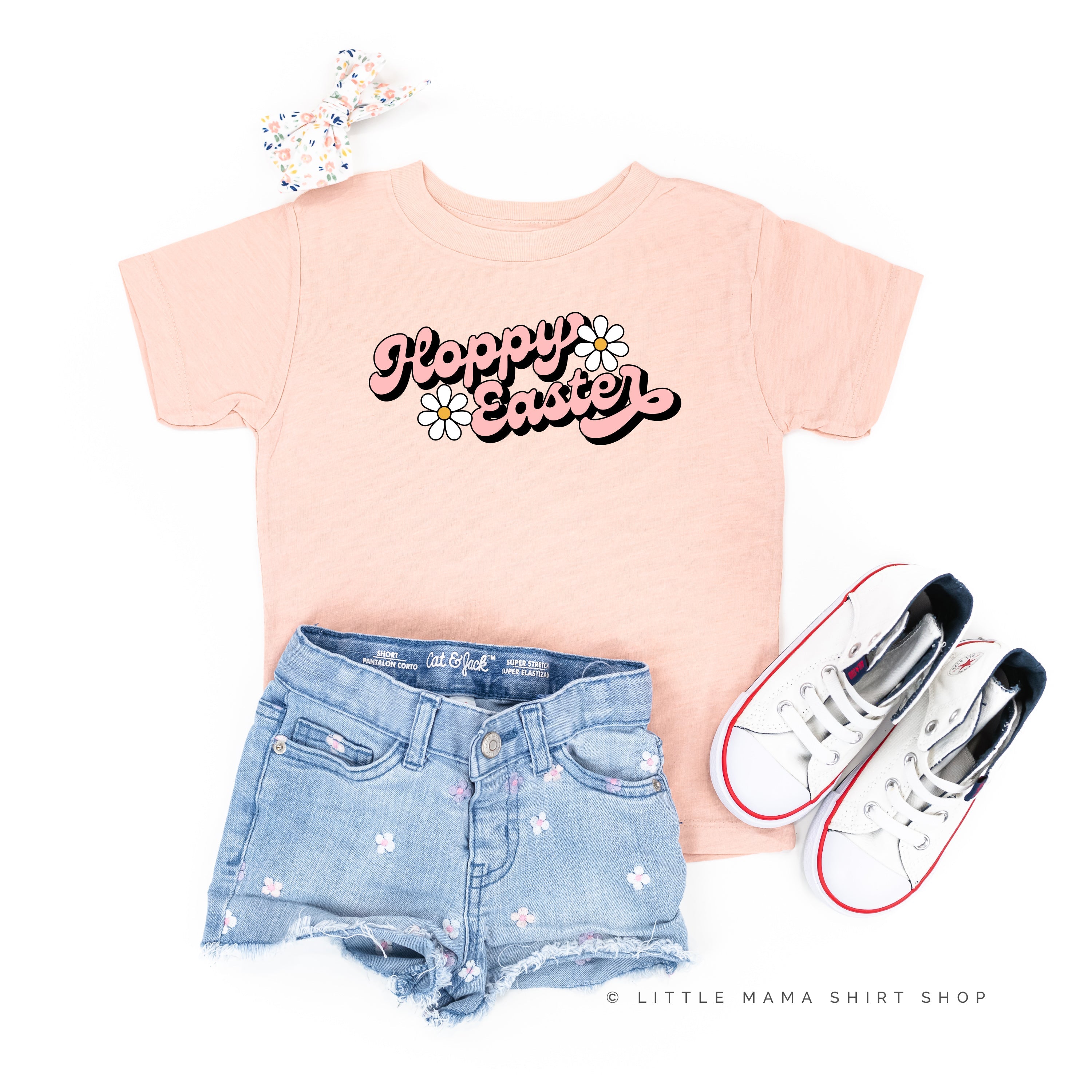 Hoppy Easter - Daisies - Child Tee Little Mama Shirt Shop