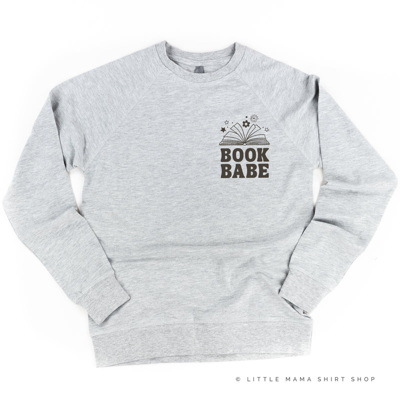 BOOK BABE (Dark Brown Pocket Design) - Lightweight Pullover Sweater