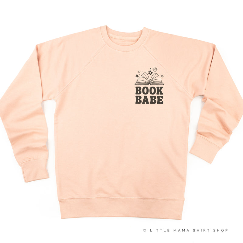 BOOK BABE (Dark Brown Pocket Design) - Lightweight Pullover Sweater