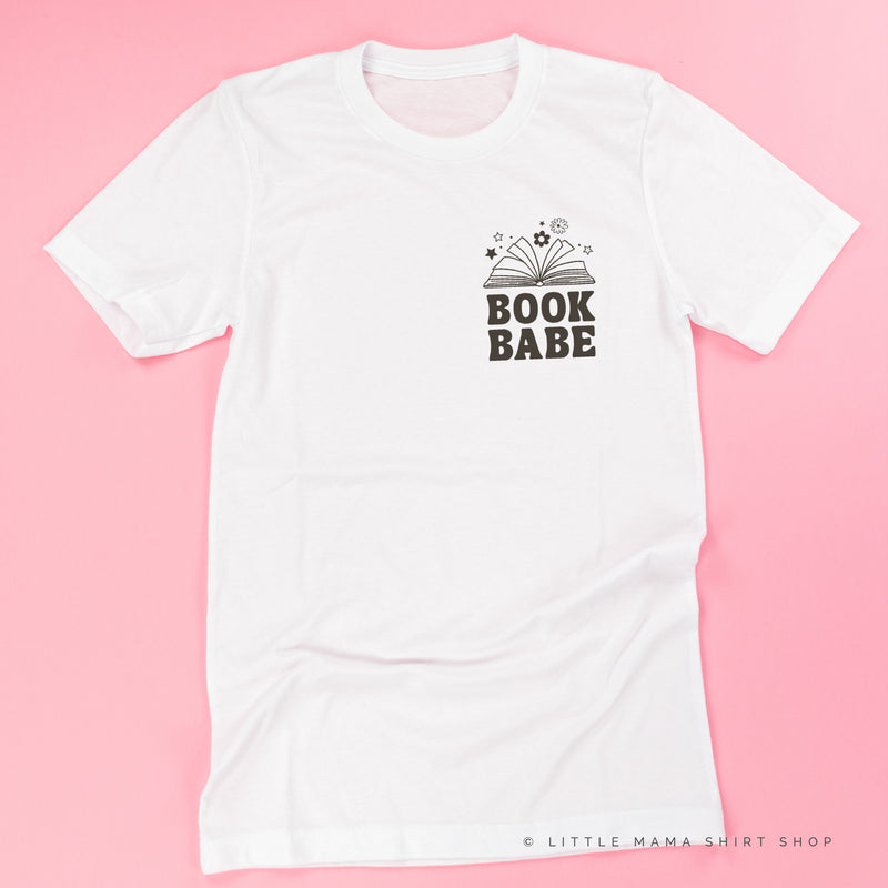 BOOK BABE (Dark Brown Pocket Design) - Unisex Tee