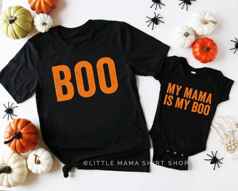 Boo - My Mama is My Boo - Set of 2 Tees - Orange Design