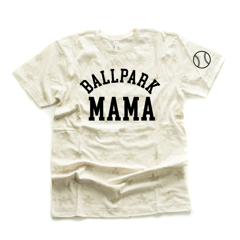 Ballpark Mama - Baseball Detail on Sleeve - Unisex STAR Tee