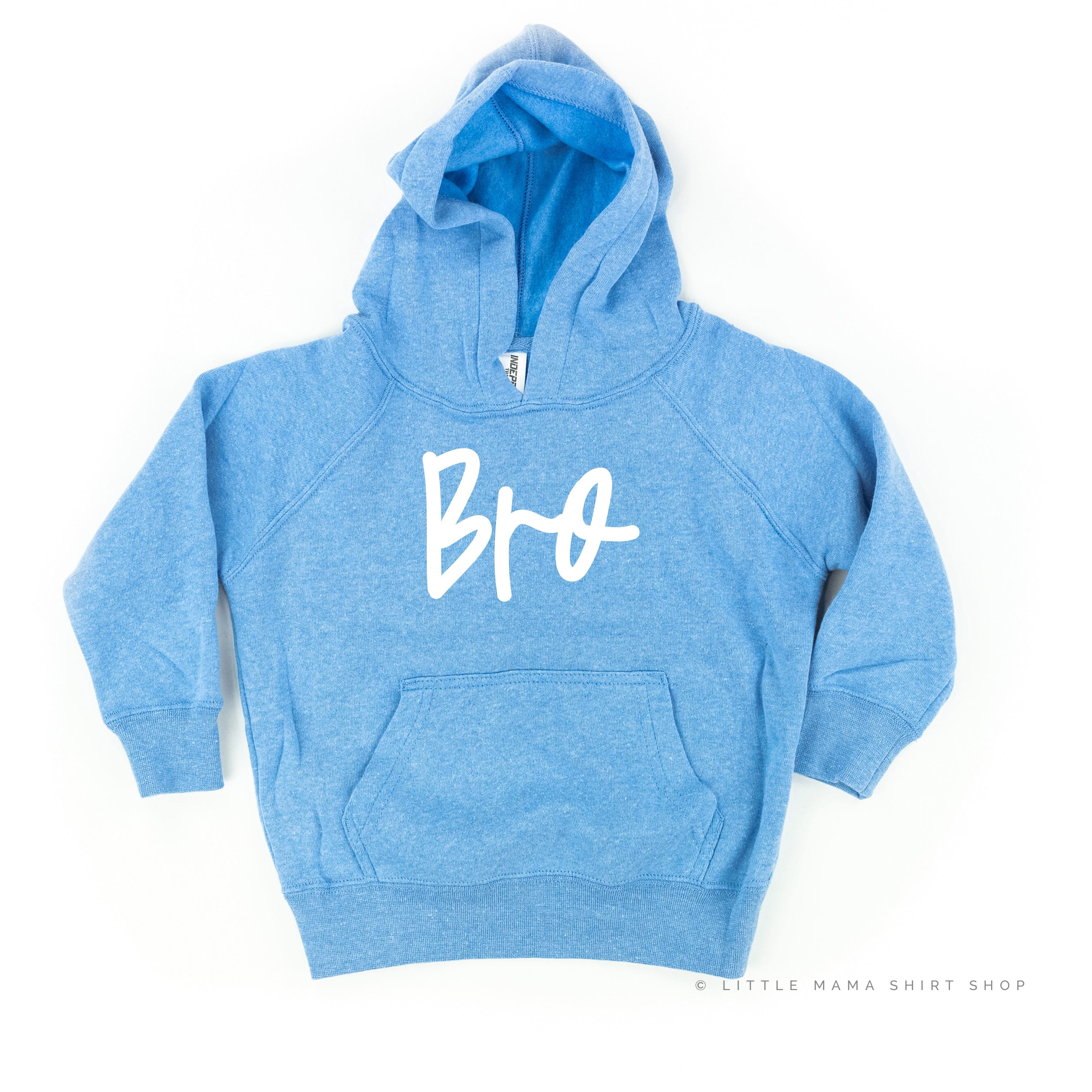 Bro - Cursive - Child Hoodie Little Mama Shirt Shop LLC