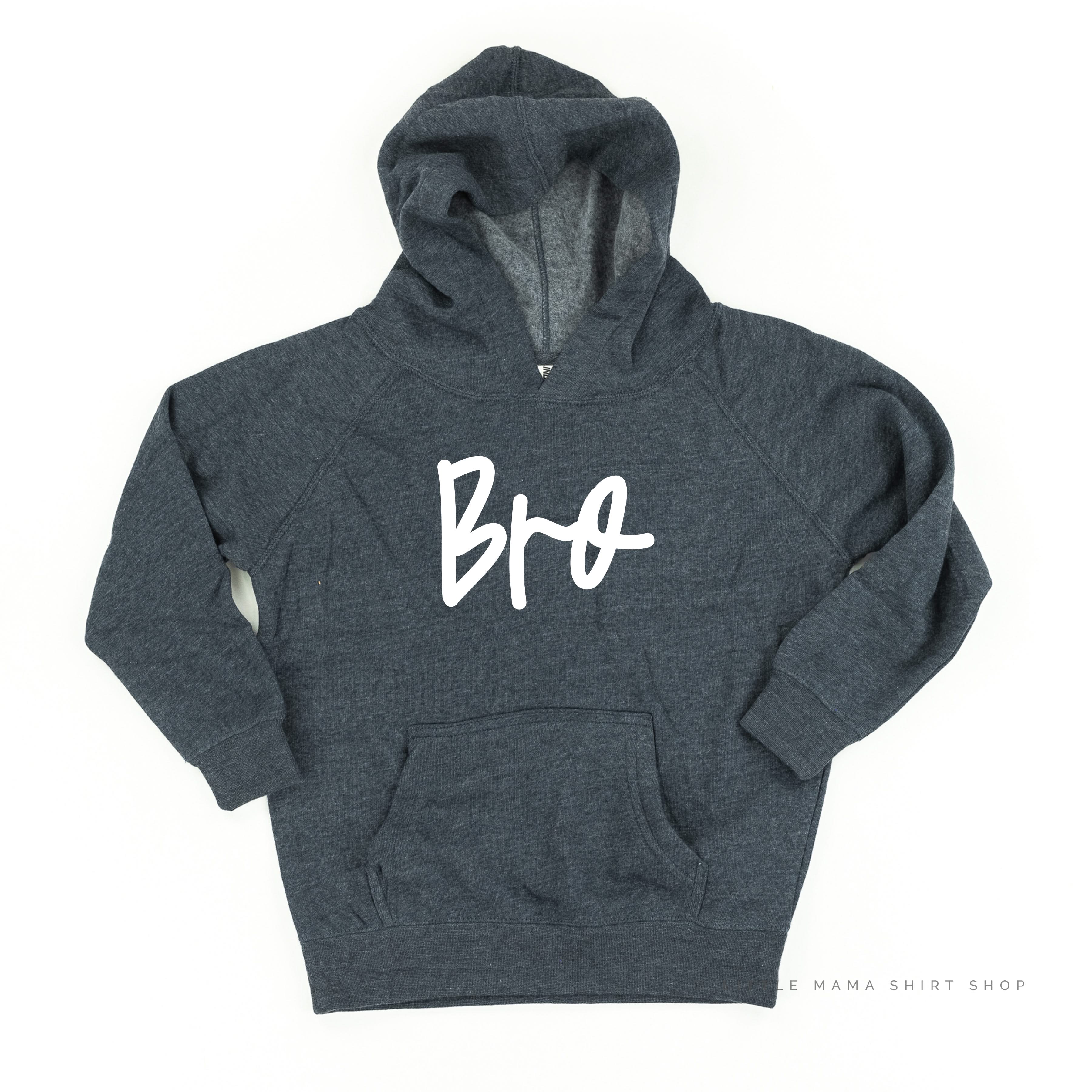 Bro - Cursive - Child Hoodie Little Mama Shirt Shop LLC