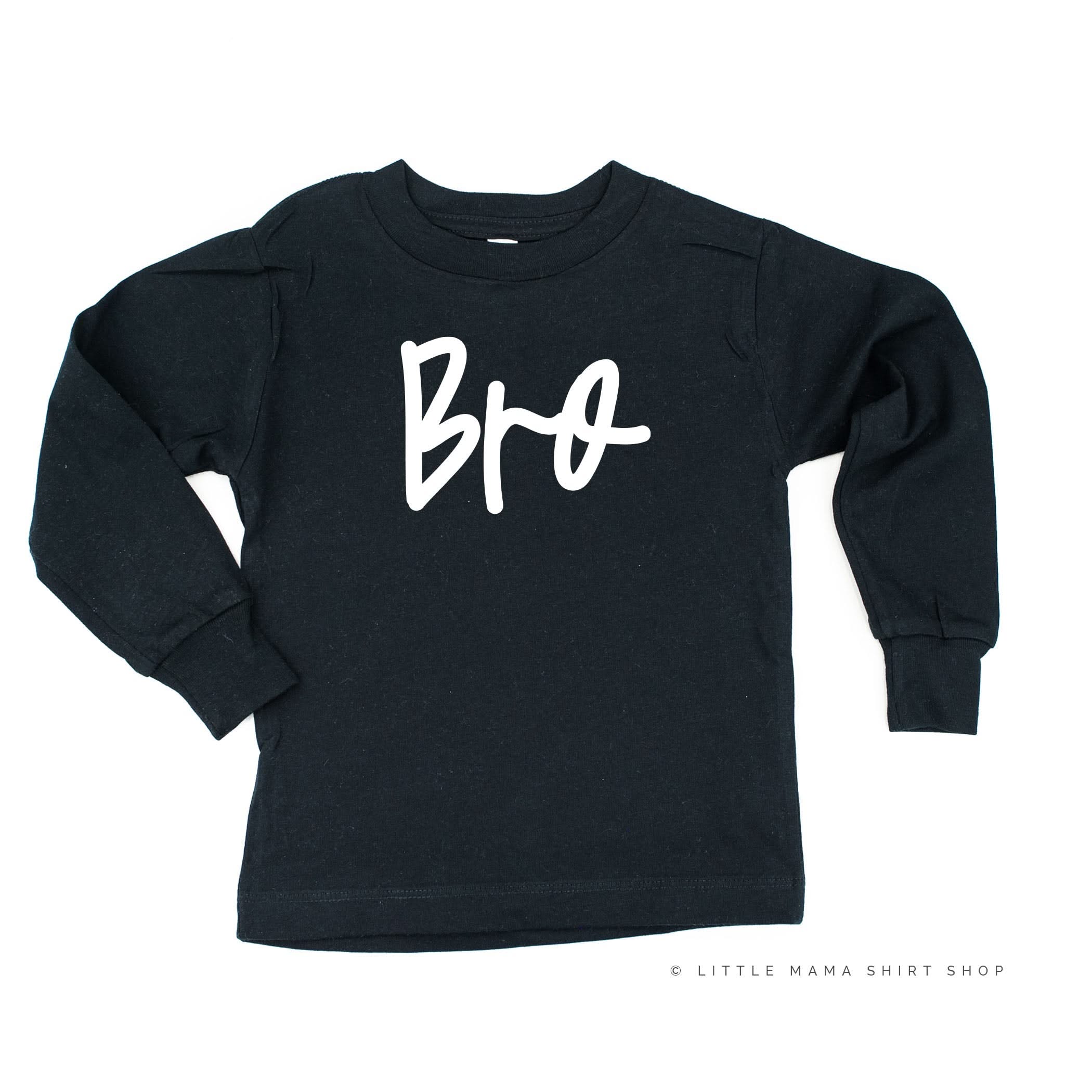 Bro - Cursive - Long Sleeve Child Shirt Little Mama Shirt Shop