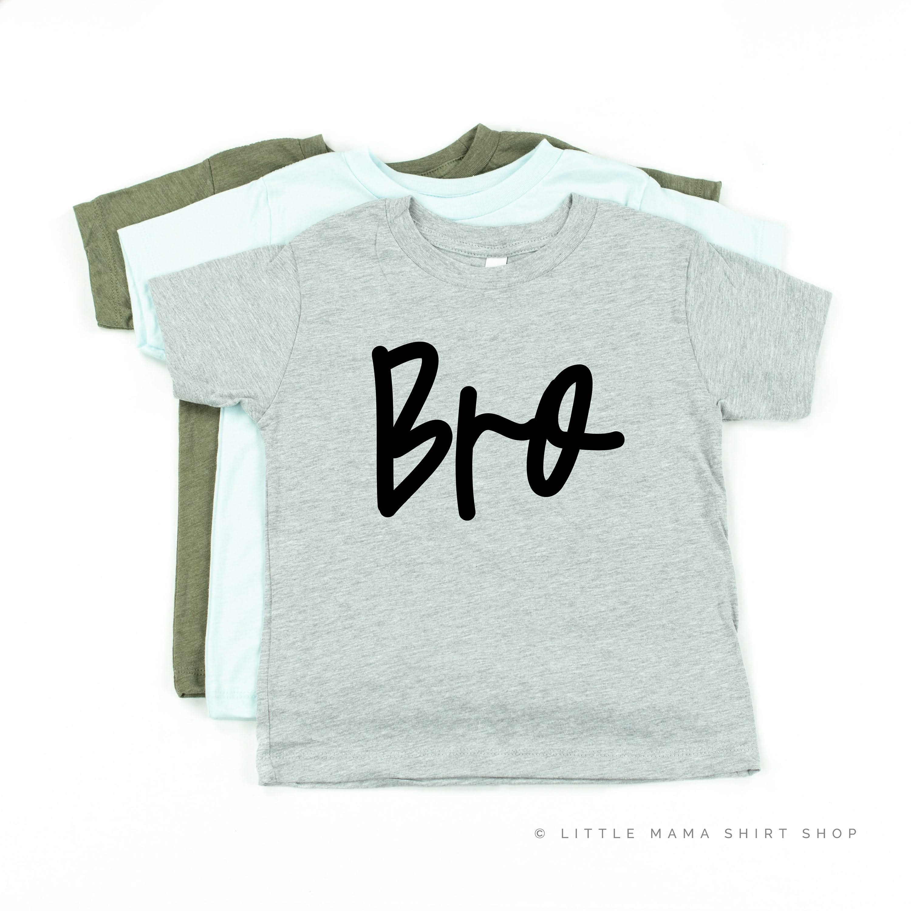 Bro - Cursive - Child Shirt Little Mama Shirt Shop