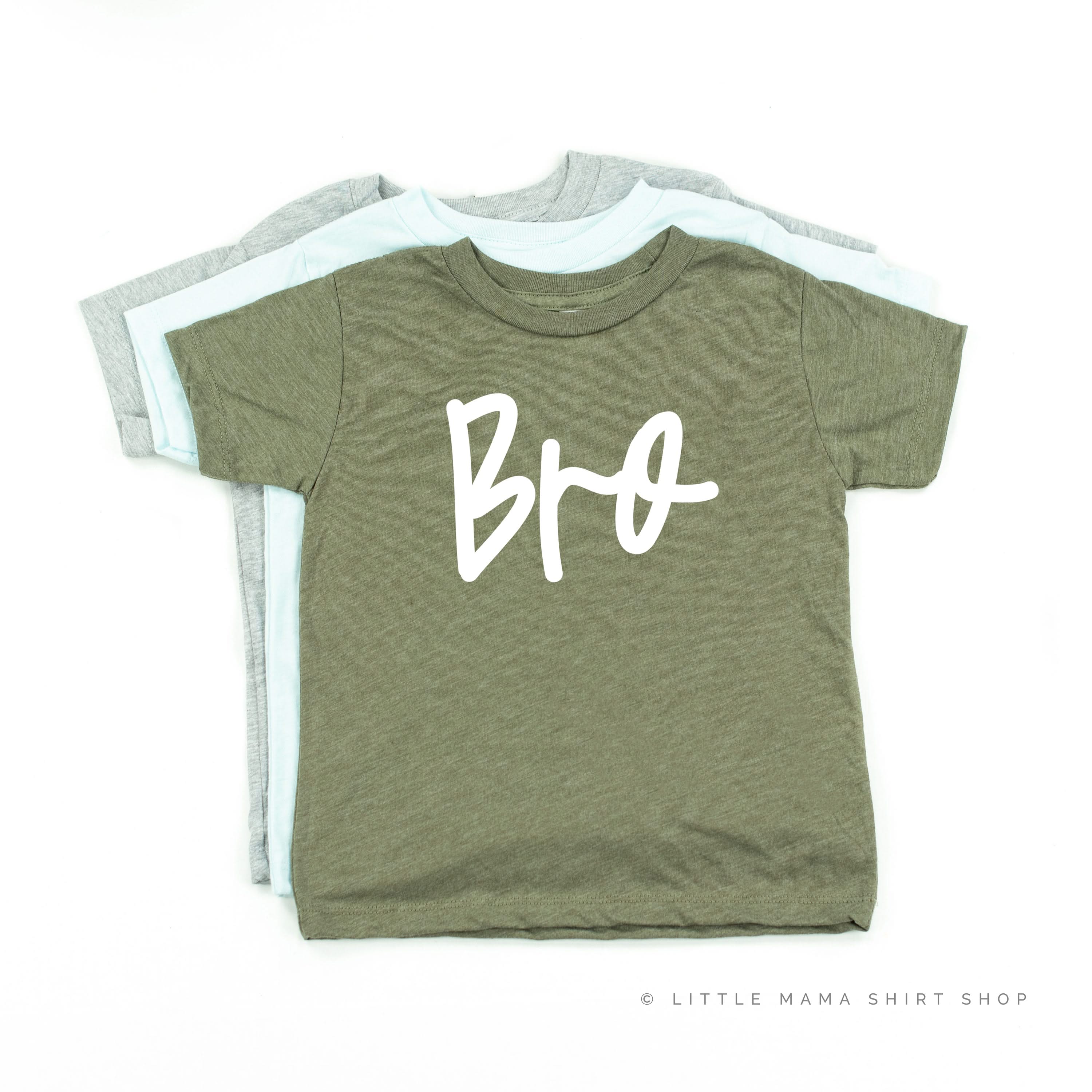 Bro - Cursive - Child Shirt Little Mama Shirt Shop
