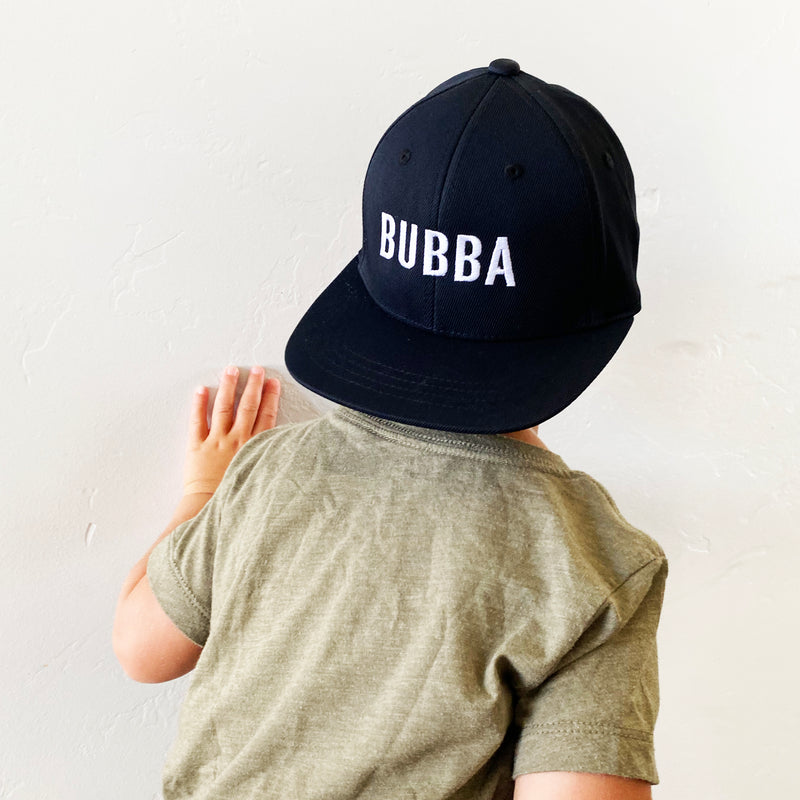 BUBBA - Child Size - Black Flat Brim Hat w/ Mesh Back