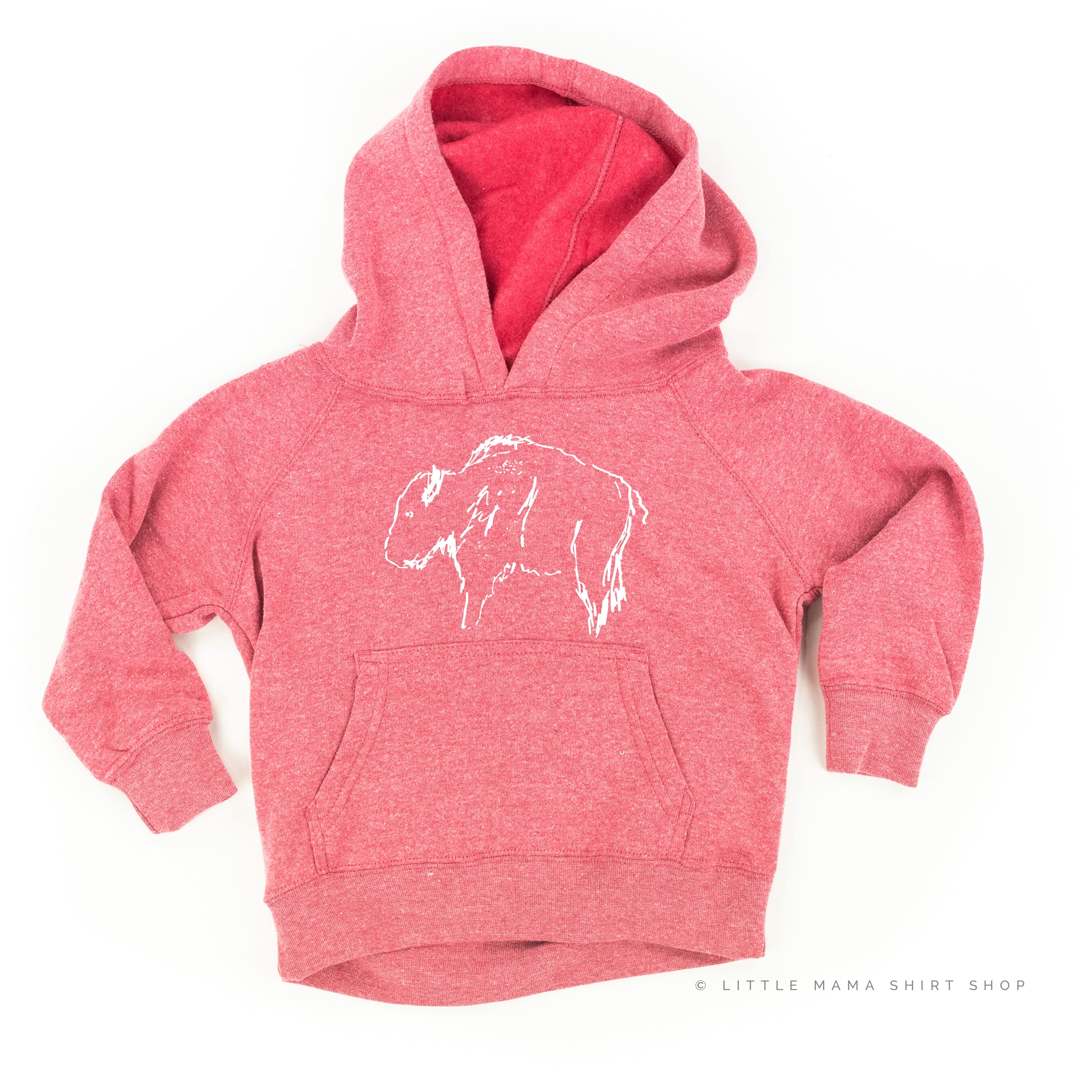 Buffalo - Hand Drawn - Child Hoodie Little Mama Shirt Shop LLC