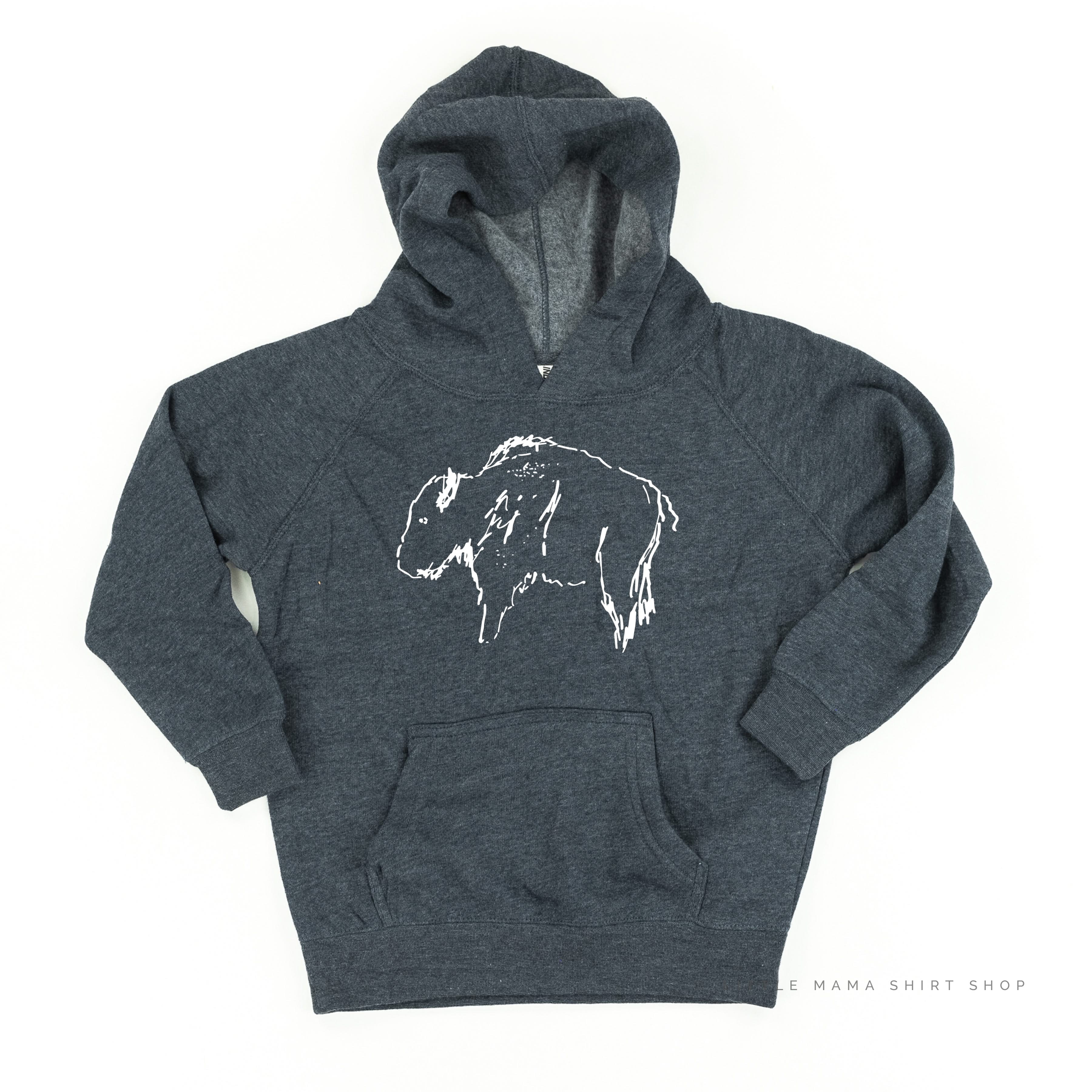 Buffalo - Hand Drawn - Child Hoodie Little Mama Shirt Shop LLC