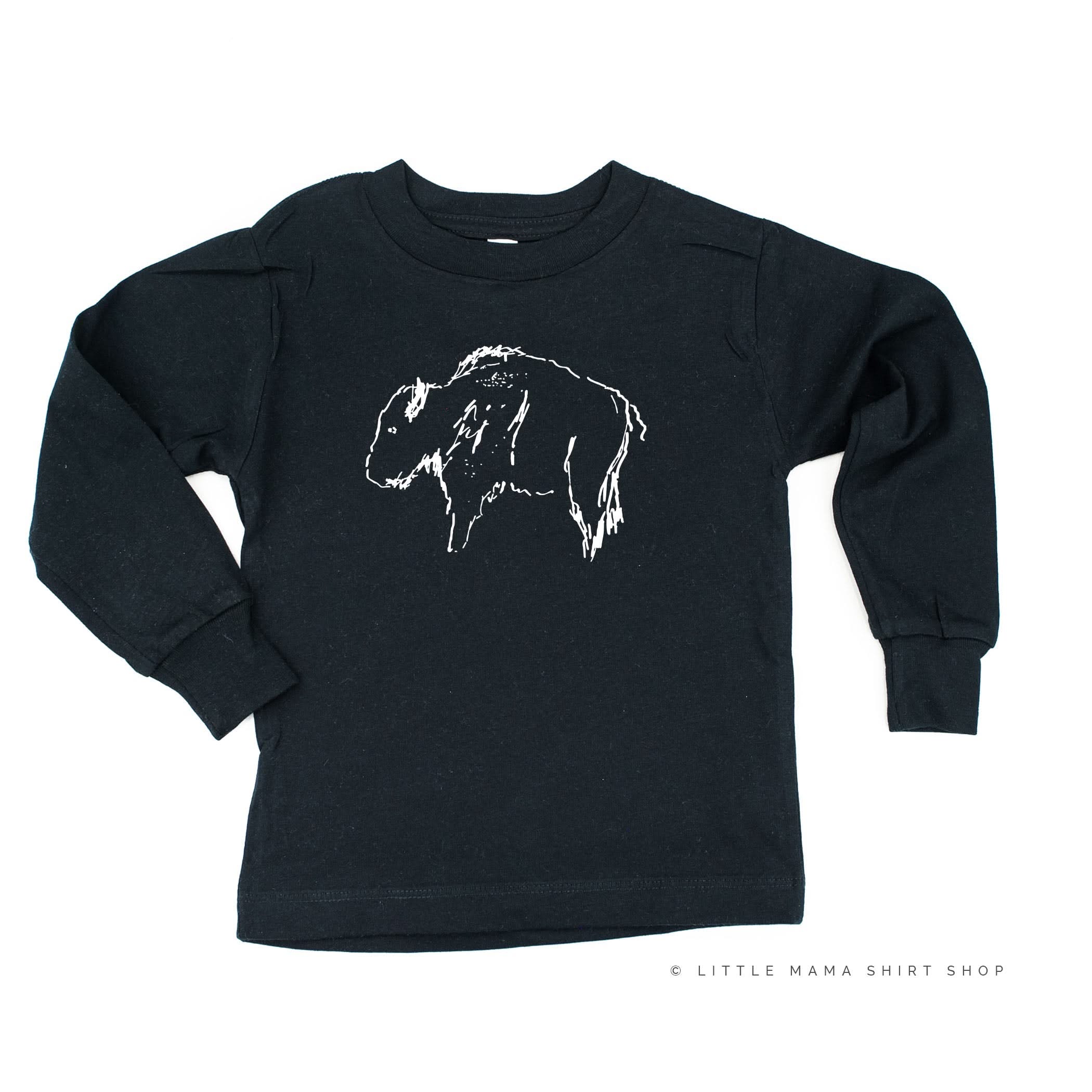 Buffalo - Hand Drawn - Long Sleeve Child Shirt Little Mama Shirt Shop