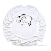 Buffalo - Hand Drawn - Long Sleeve Child Shirt Little Mama Shirt Shop