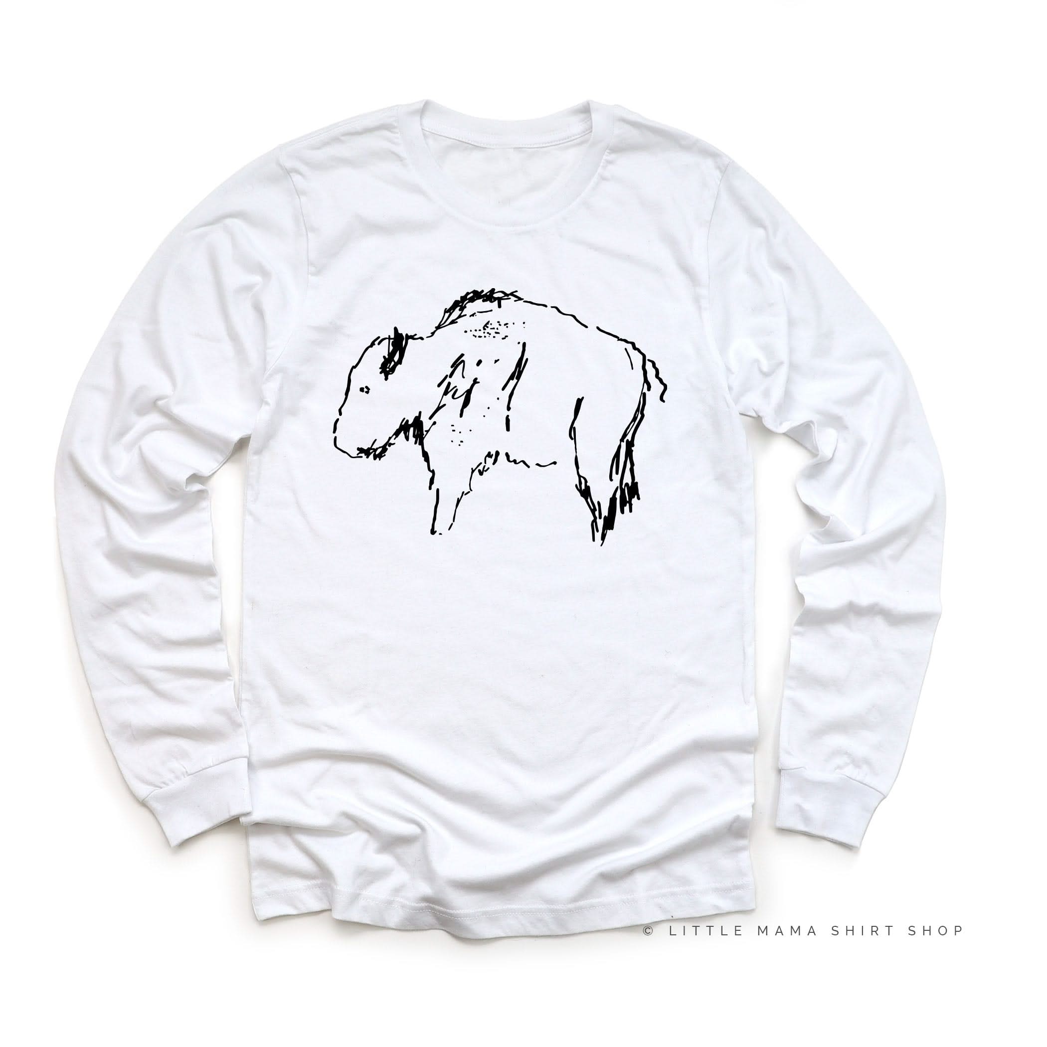 Buffalo - Hand Drawn - Long Sleeve Child Shirt Little Mama Shirt Shop