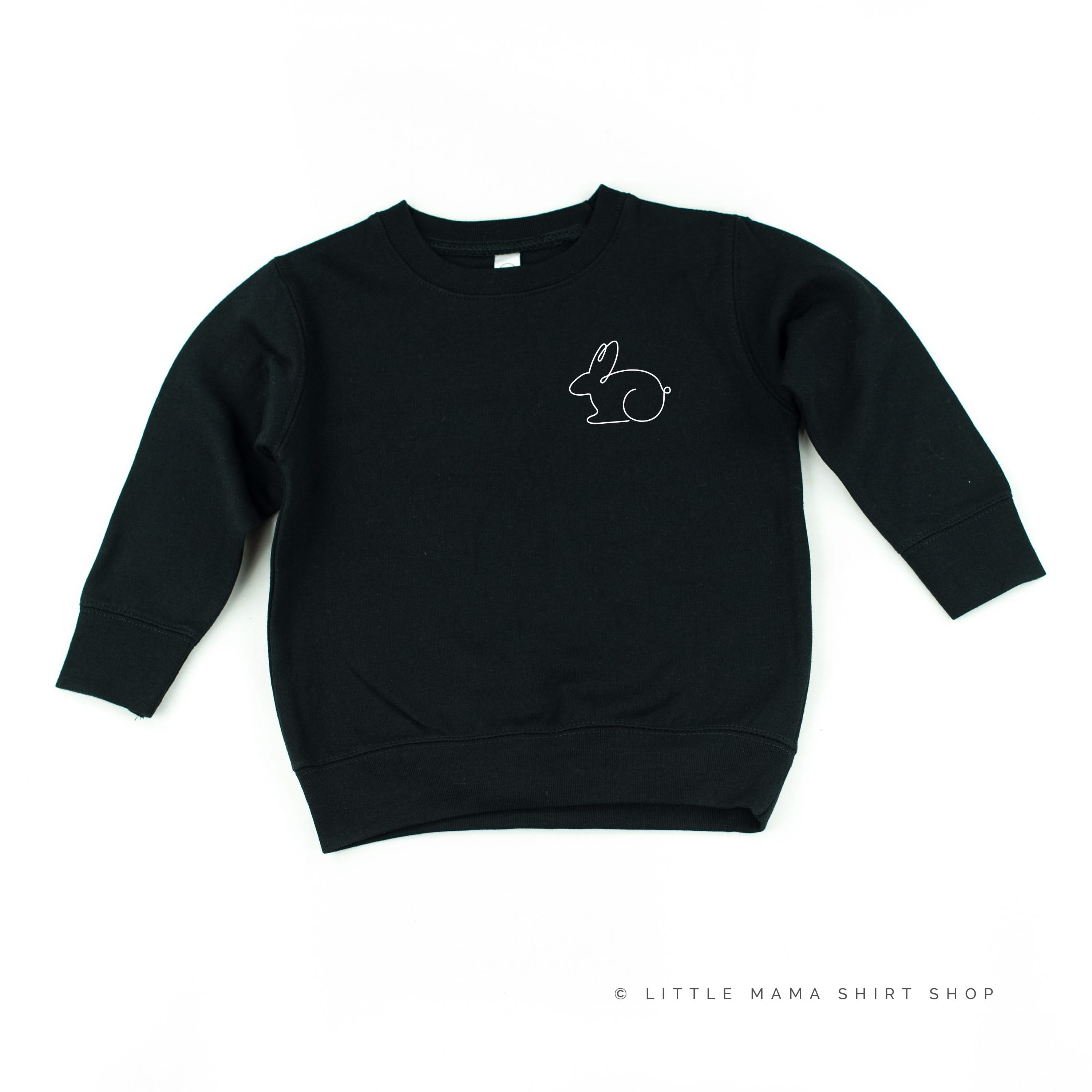 Outline Bunny (pocket) - Child Sweater Little Mama Shirt Shop