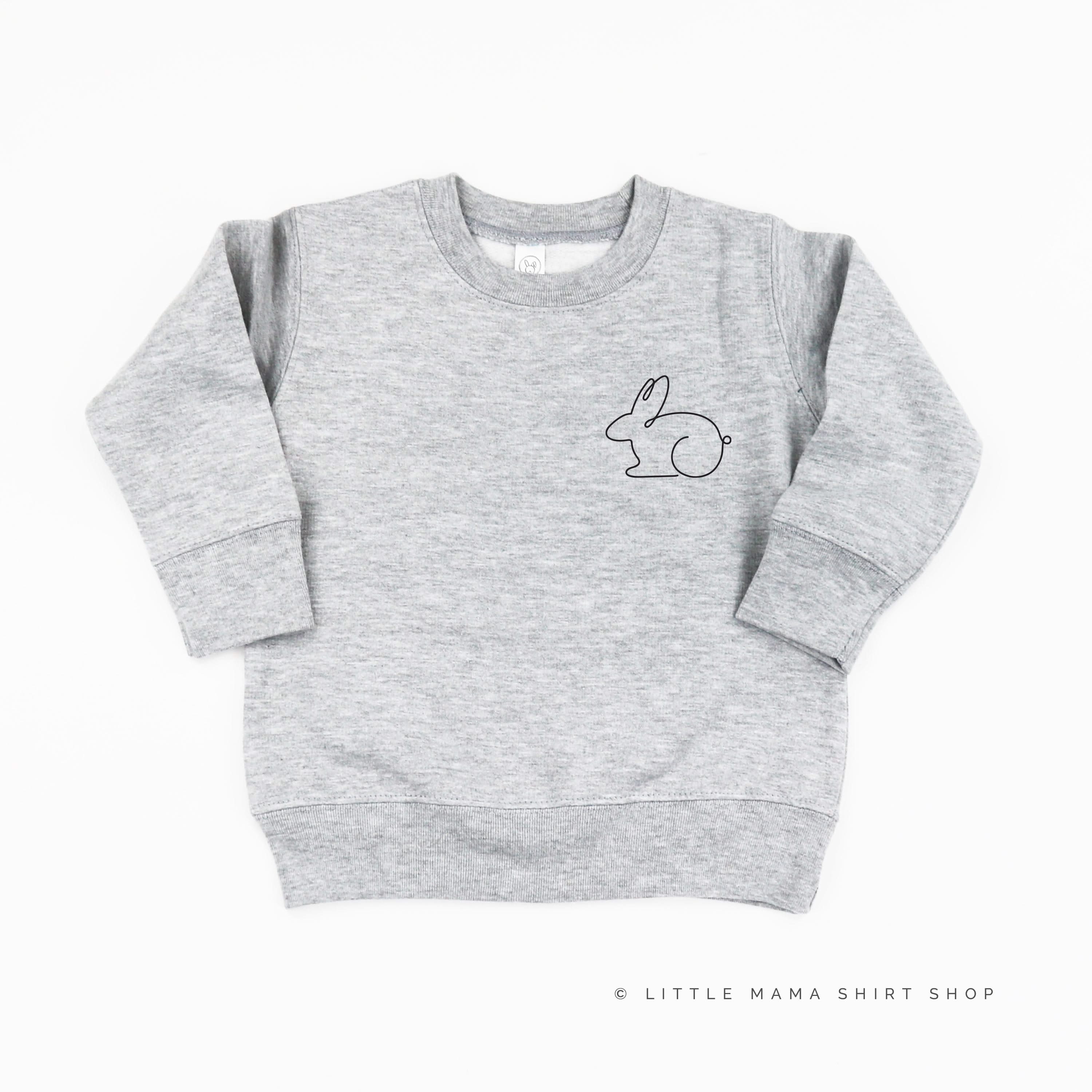 Outline Bunny (pocket) - Child Sweater Little Mama Shirt Shop