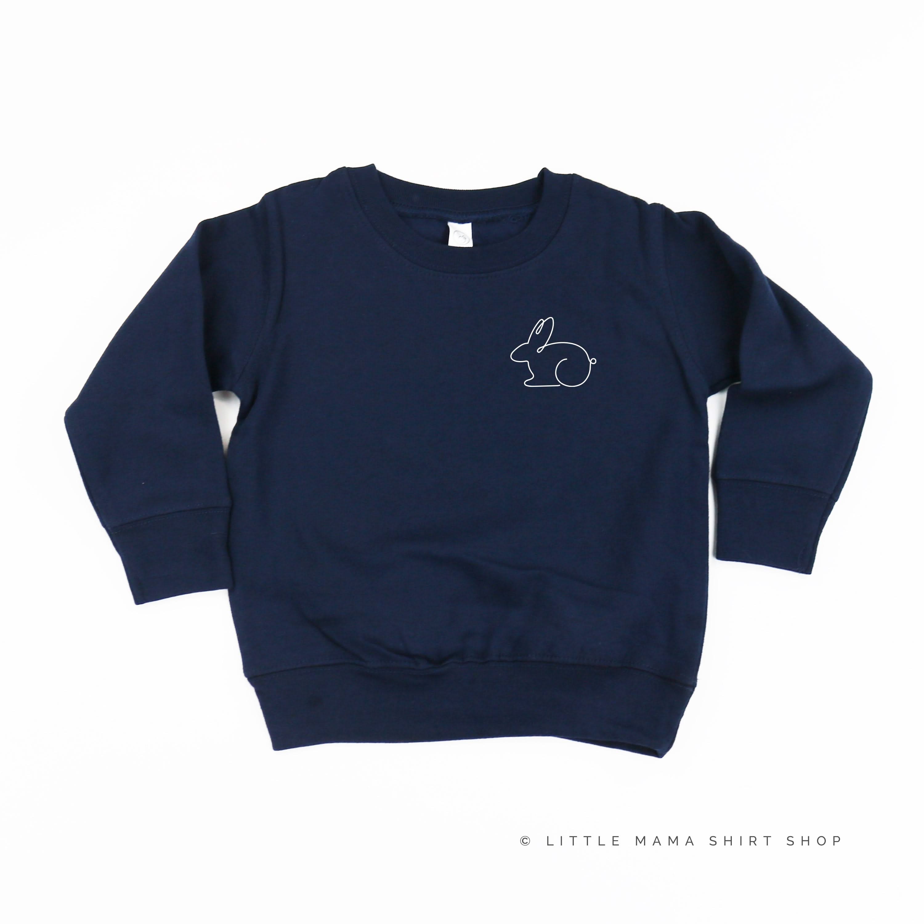 Outline Bunny (pocket) - Child Sweater Little Mama Shirt Shop