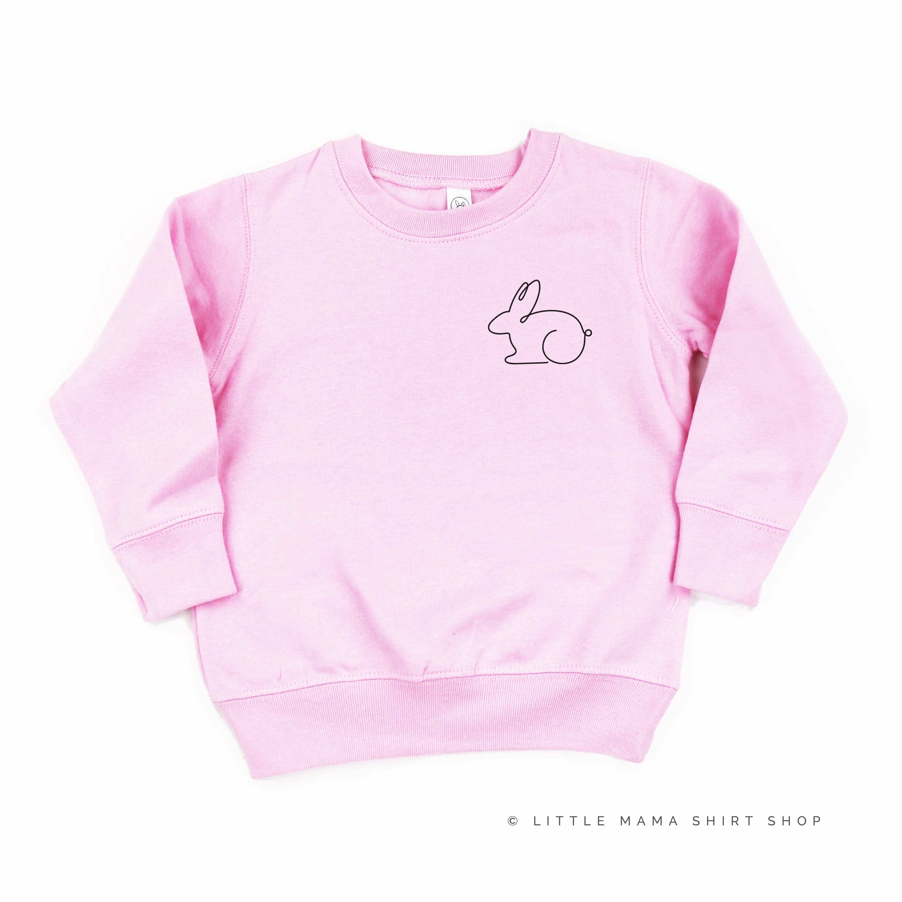 Outline Bunny (pocket) - Child Sweater Little Mama Shirt Shop